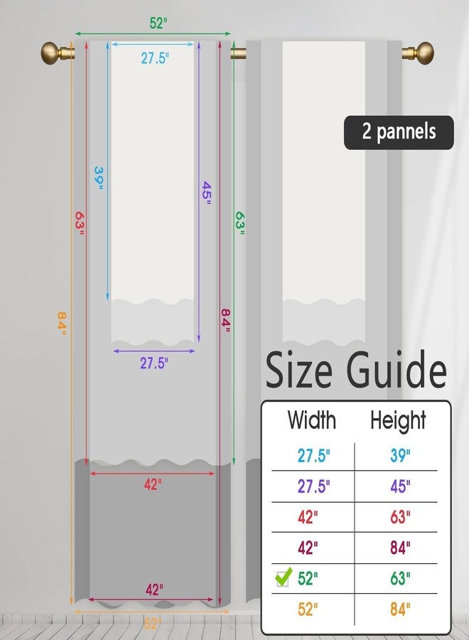 AAtter Black Grey and White Window Curtain Gray Abstract Silver Geometric Aesthetic Teen Art Minimalist Wide Living Room Bedroom Drapes Treatment Fabric 1 Pair, 52" W x 63" L, Modern - Image 4